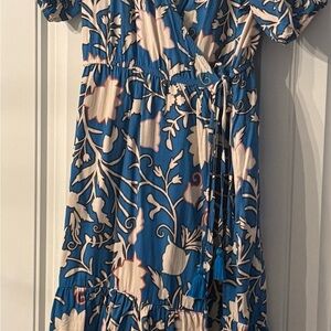 Knox Rose Blue and Cream Patterned Dress
